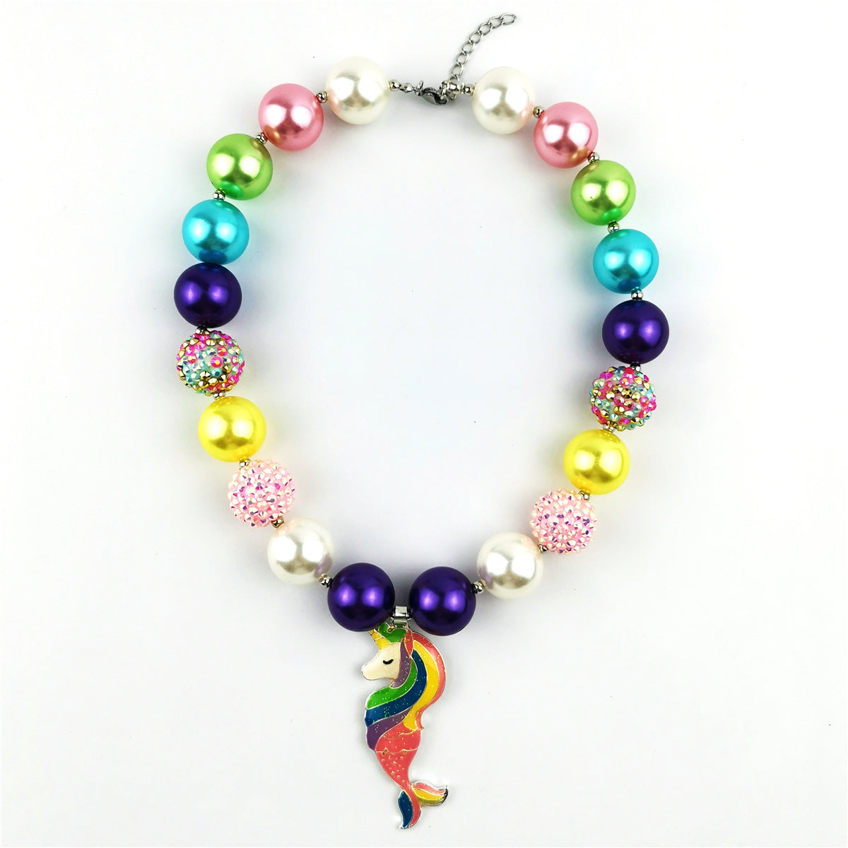 Wholesale Mermaid Pearl Unicorn Kids Alloy Acrylic Necklaces