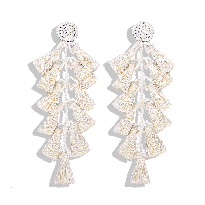 Wholesale Boho Resort Style Colorful Rice Bead Earrings