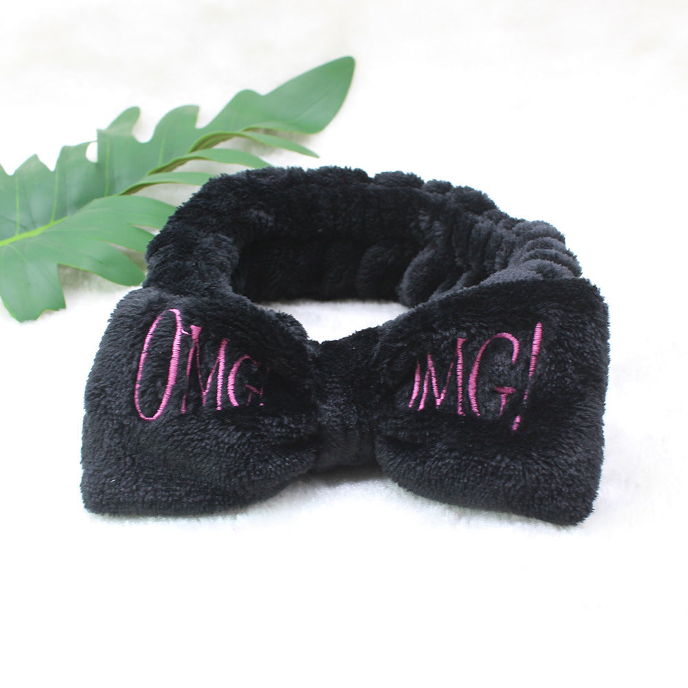 Wholesale Bow Rabbit Ears Flannel Headband
