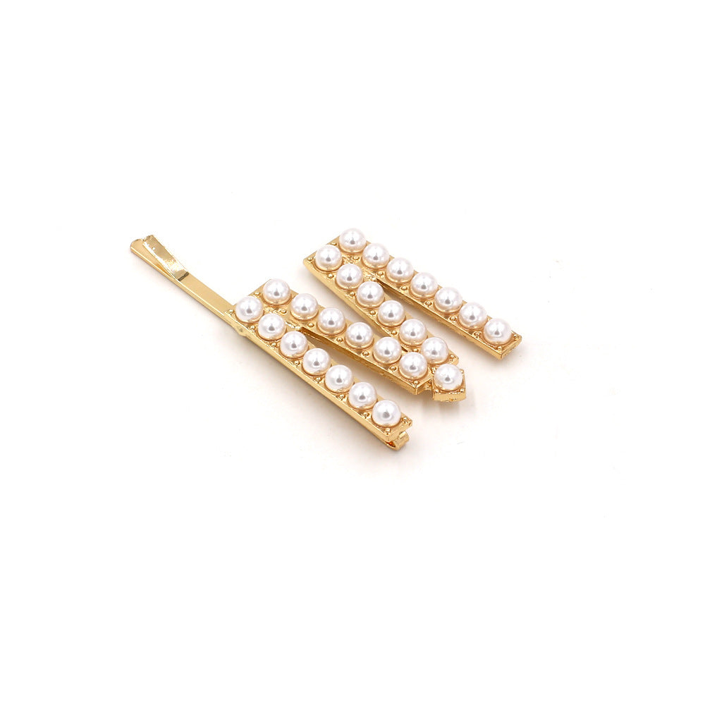 Wholesale English Alphabet Pearl Hairpins