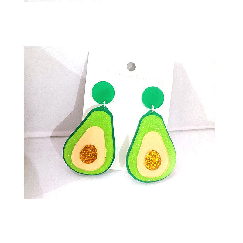 Wholesale Avocado Exaggerated Acrylic Earrings