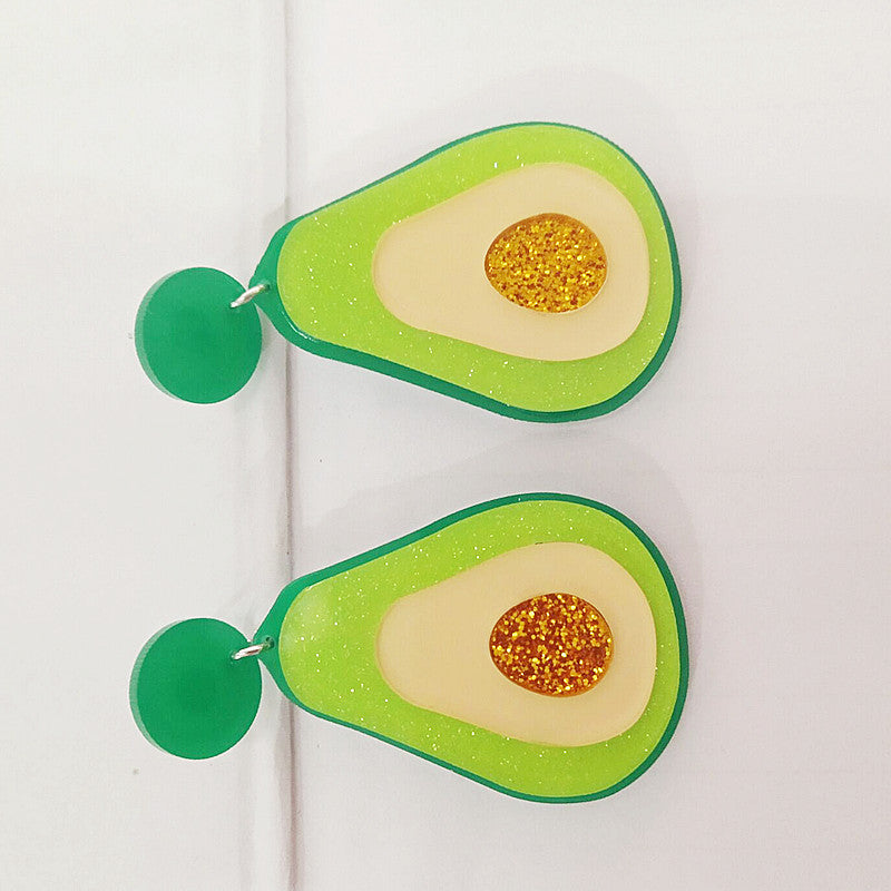 Wholesale Avocado Exaggerated Acrylic Earrings
