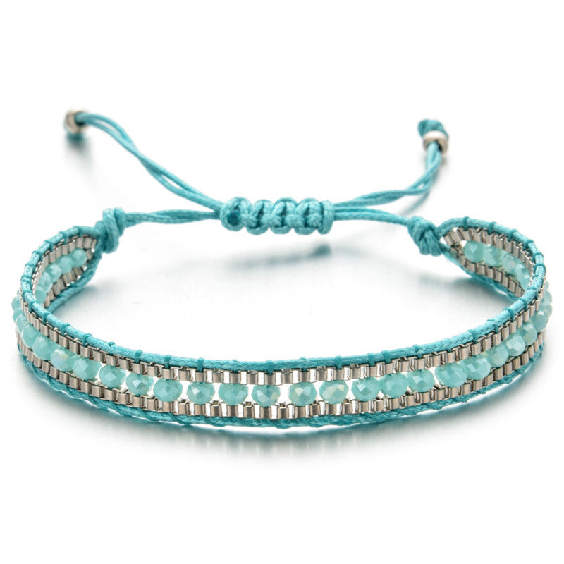 Wholesale Handwoven Vintage Ethnic Style Diamond Bracelet