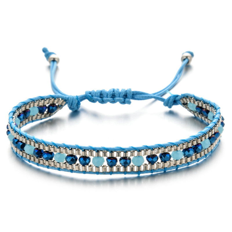 Wholesale Handwoven Vintage Ethnic Style Diamond Bracelet