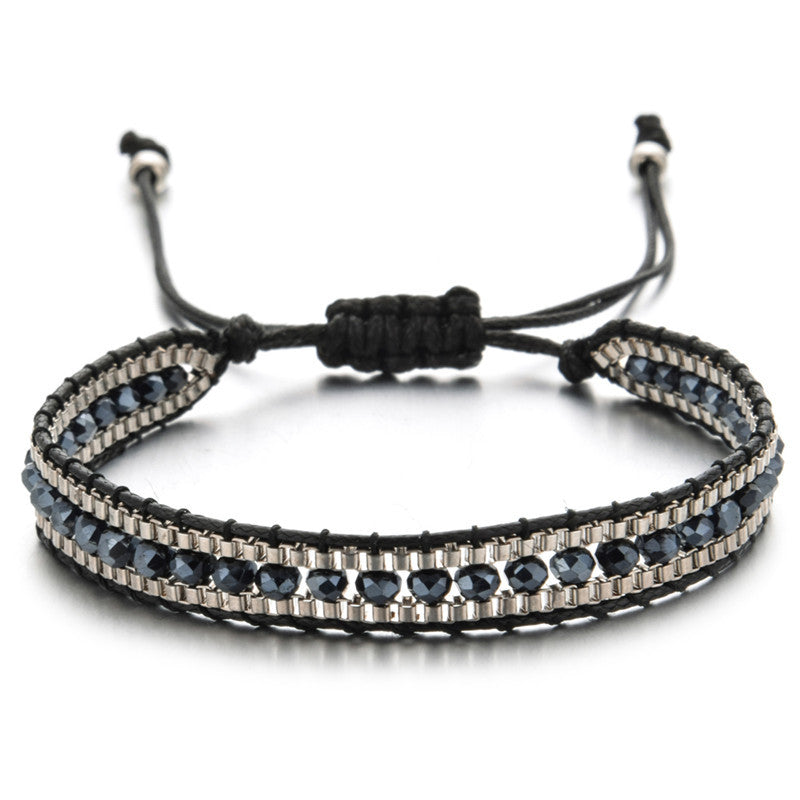Wholesale Handwoven Vintage Ethnic Style Diamond Bracelet
