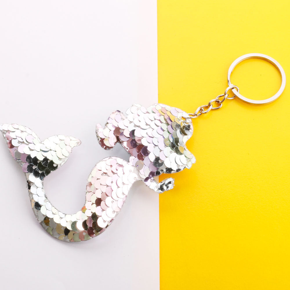 Wholesale Reflective Bright Face Mermaid Tail Car Luggage Keychains
