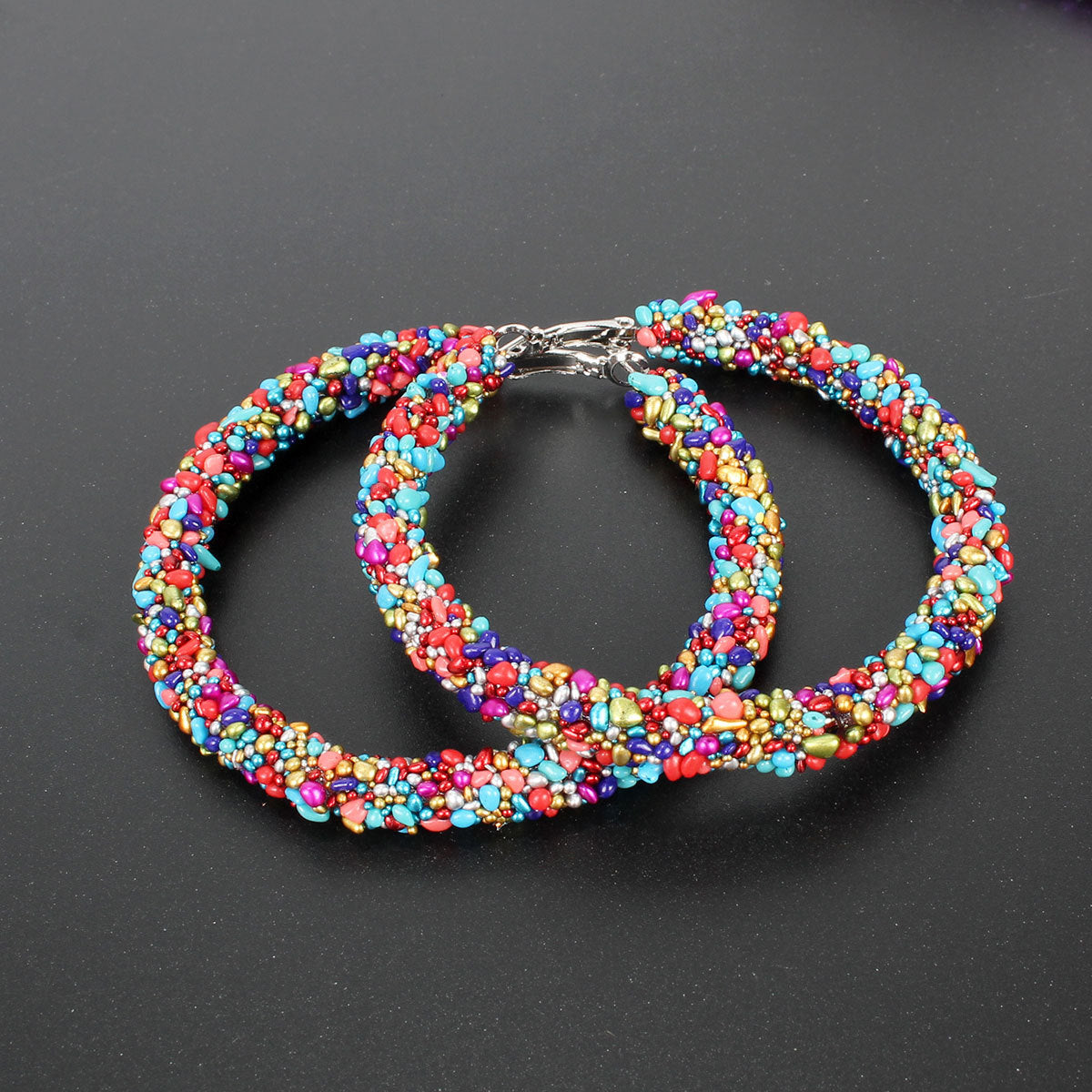 Wholesale Simple Original Stone Large Hoop Earrings