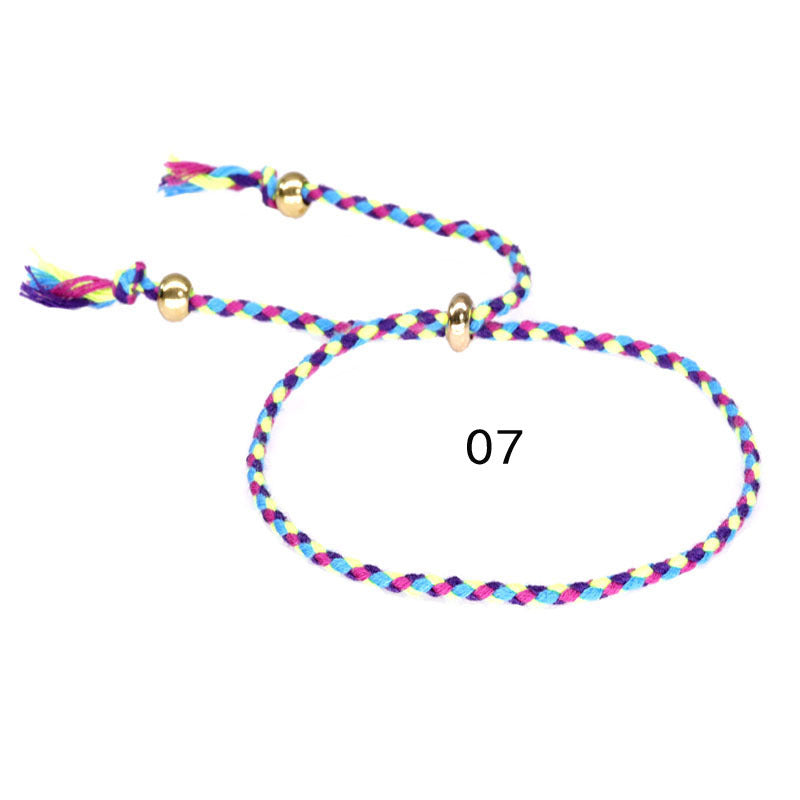 Pulsera de algodón colorido de borde de cobre de cobre al por mayor