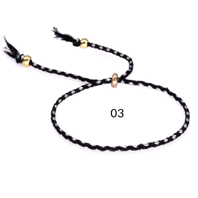 Pulsera de algodón colorido de borde de cobre de cobre al por mayor