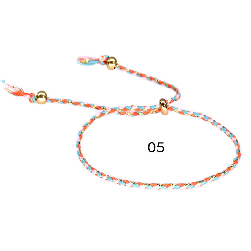 Pulsera de algodón colorido de borde de cobre de cobre al por mayor