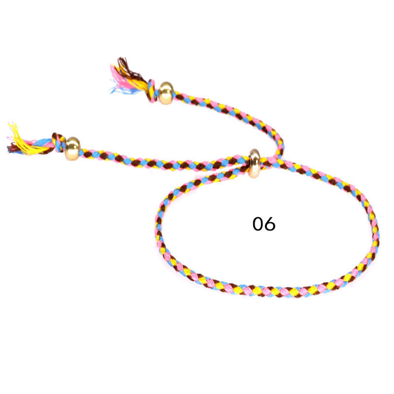 Pulsera de algodón colorido de borde de cobre de cobre al por mayor