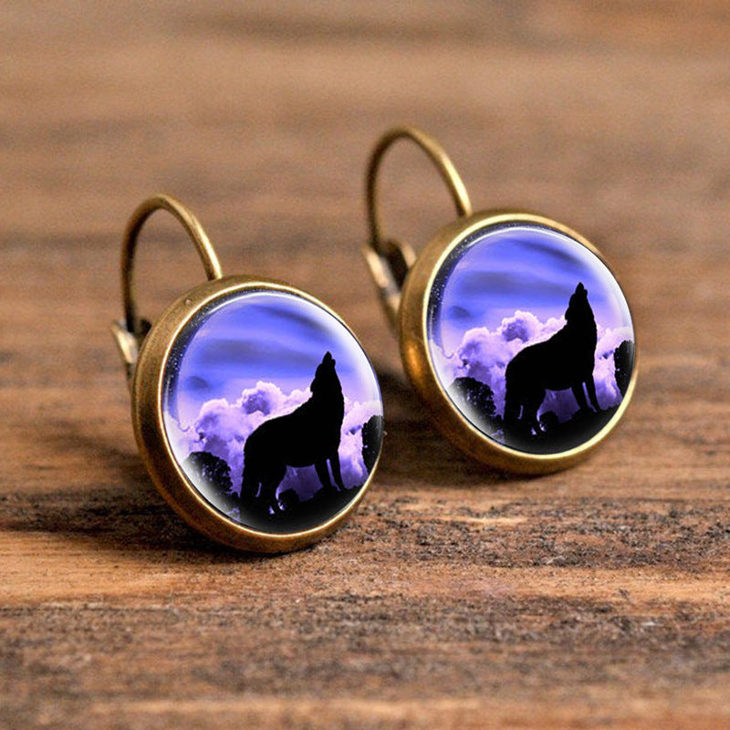 Wholesale Time Gem Animal Pattern Earrings