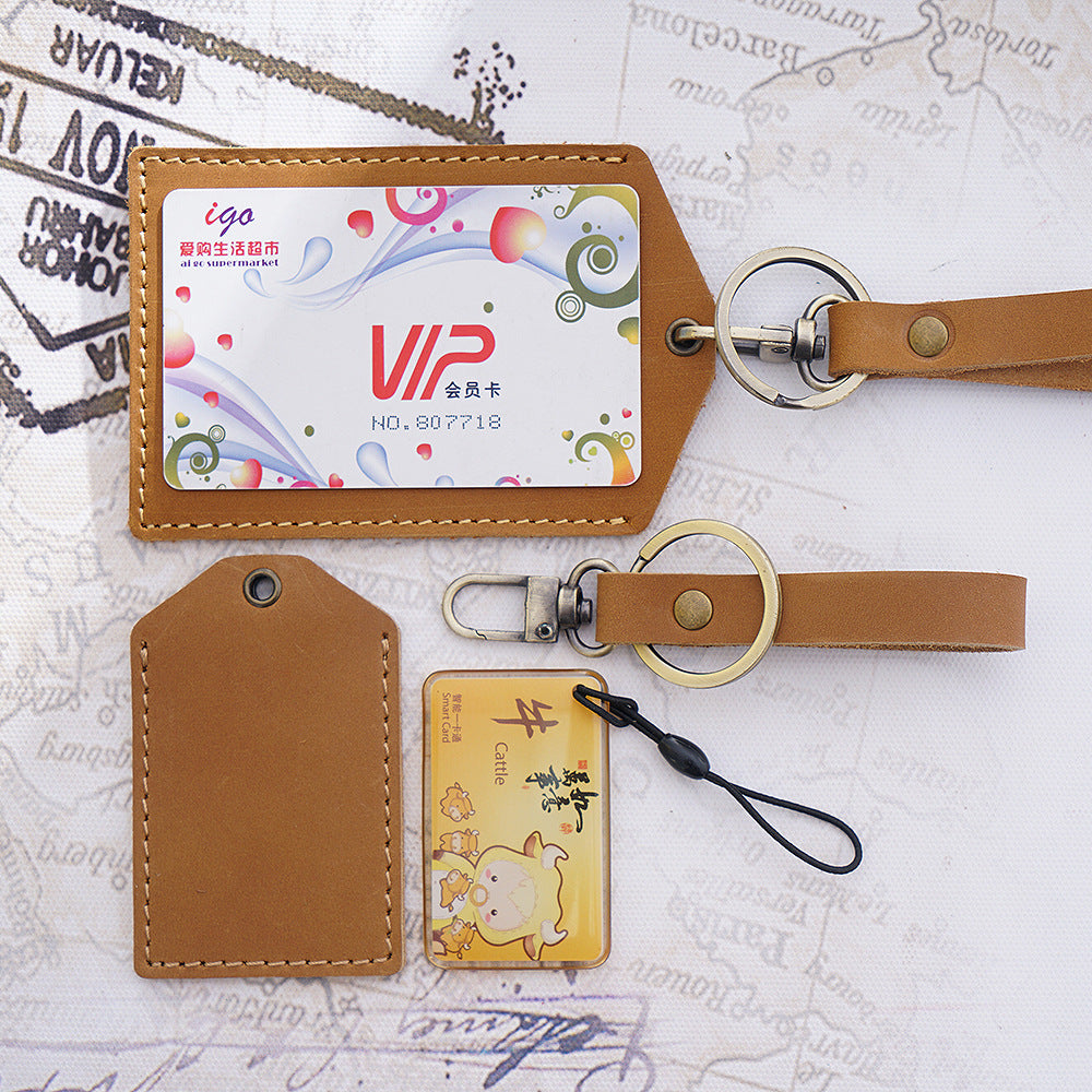 Wholesale Handmade Cowhide Mini Bus Card Holder Leather
 Keychain