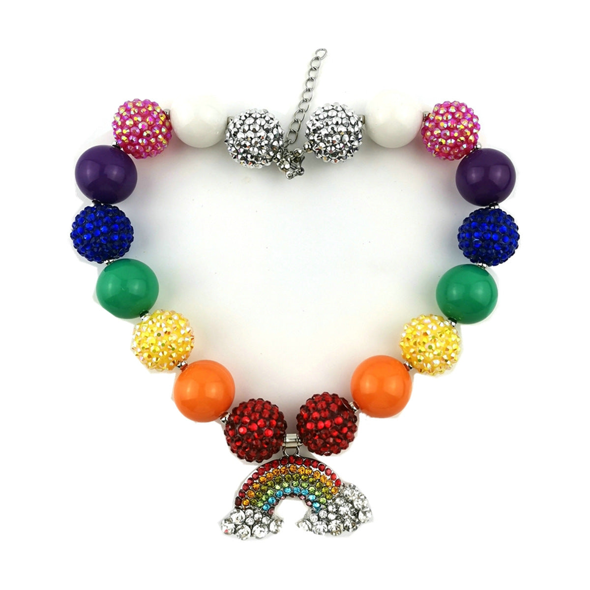 Wholesale Alloy Rainbow Pendant Beaded Necklaces