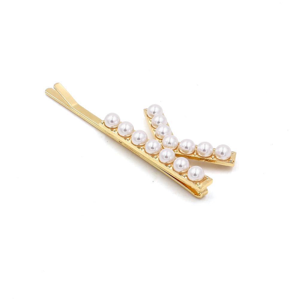 Wholesale English Alphabet Pearl Hairpins