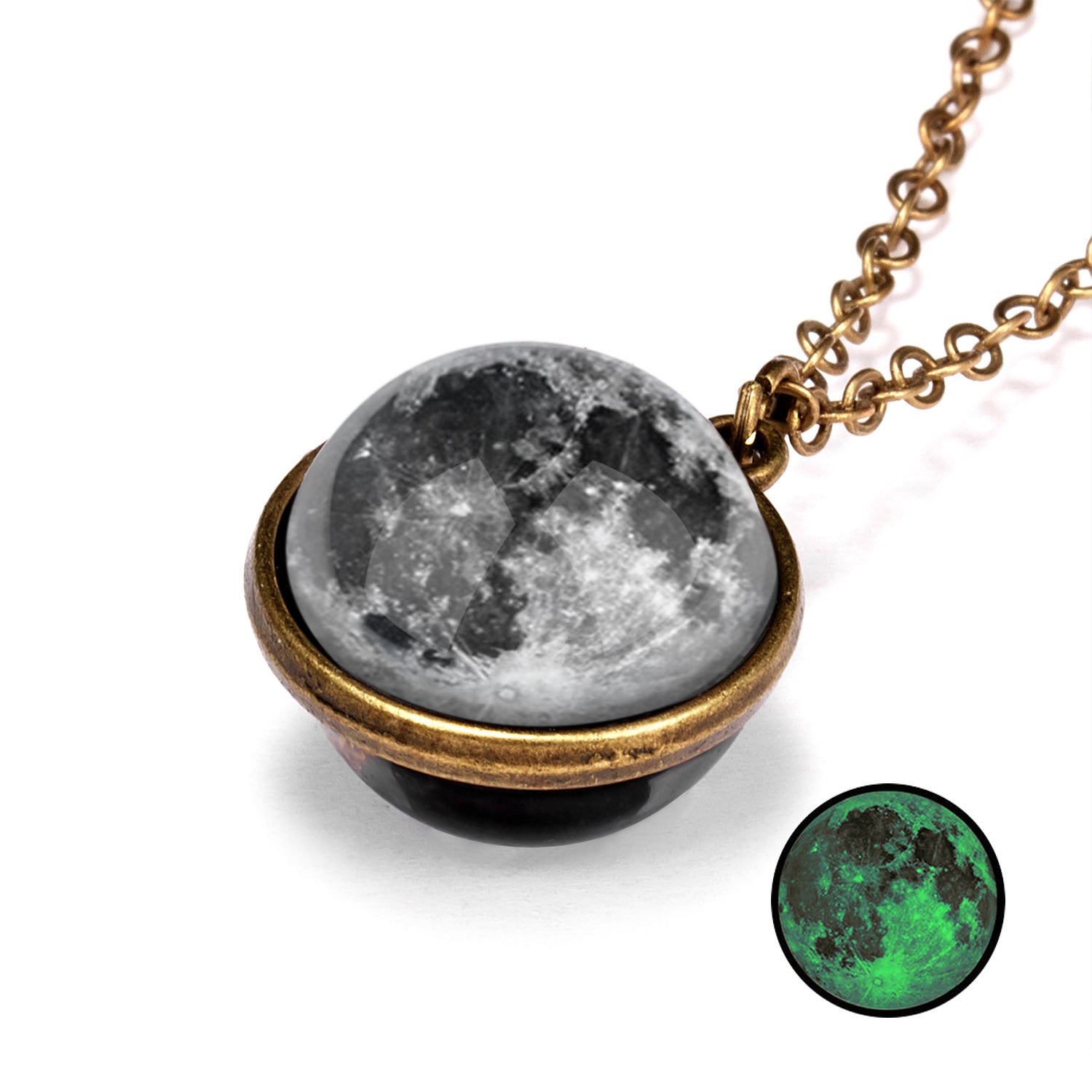 Wholesale Galaxy Nebula Universe Luminous Double sided Starry Sky Necklace