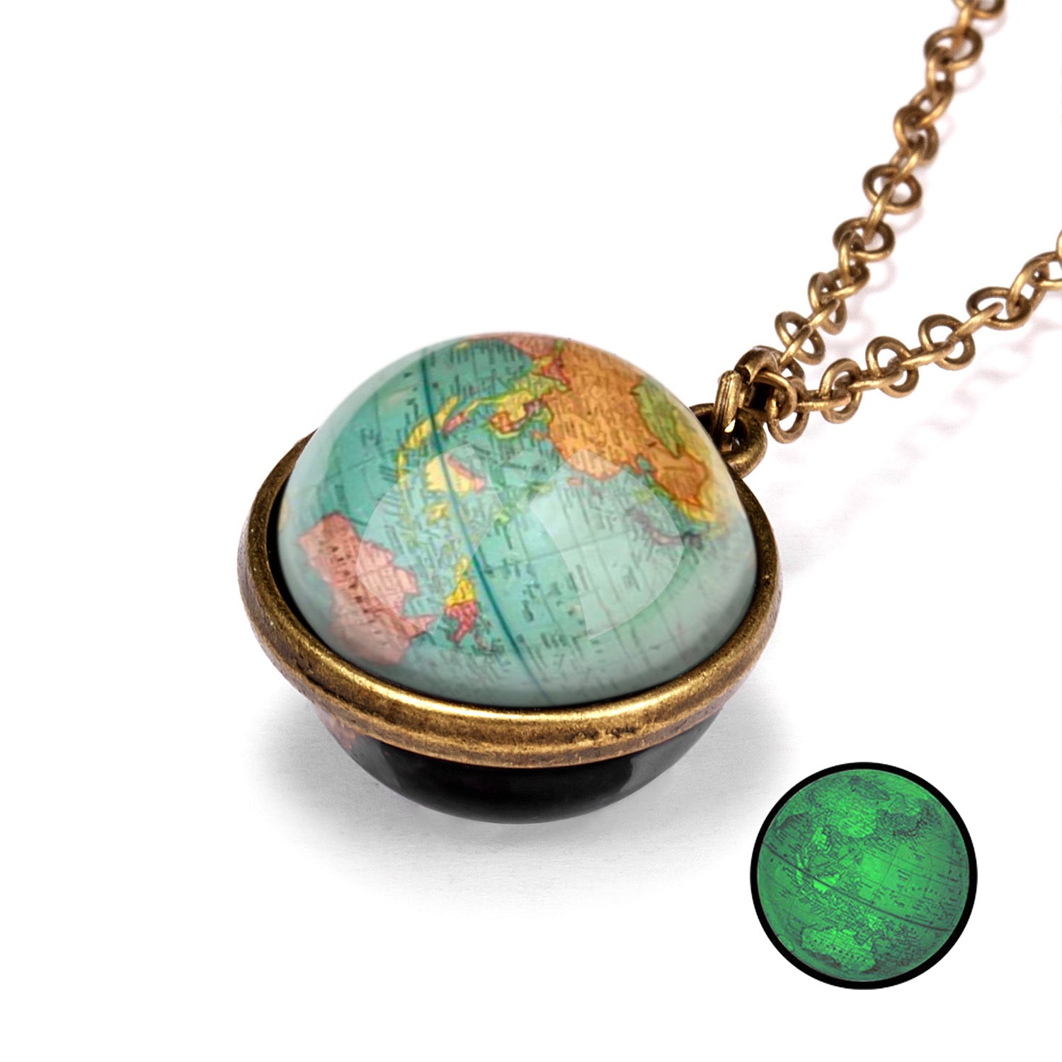 Wholesale Galaxy Nebula Universe Luminous Double sided Starry Sky Necklace