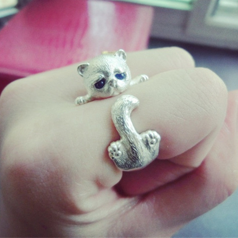 Wholesale Simple cute kitten ring for women