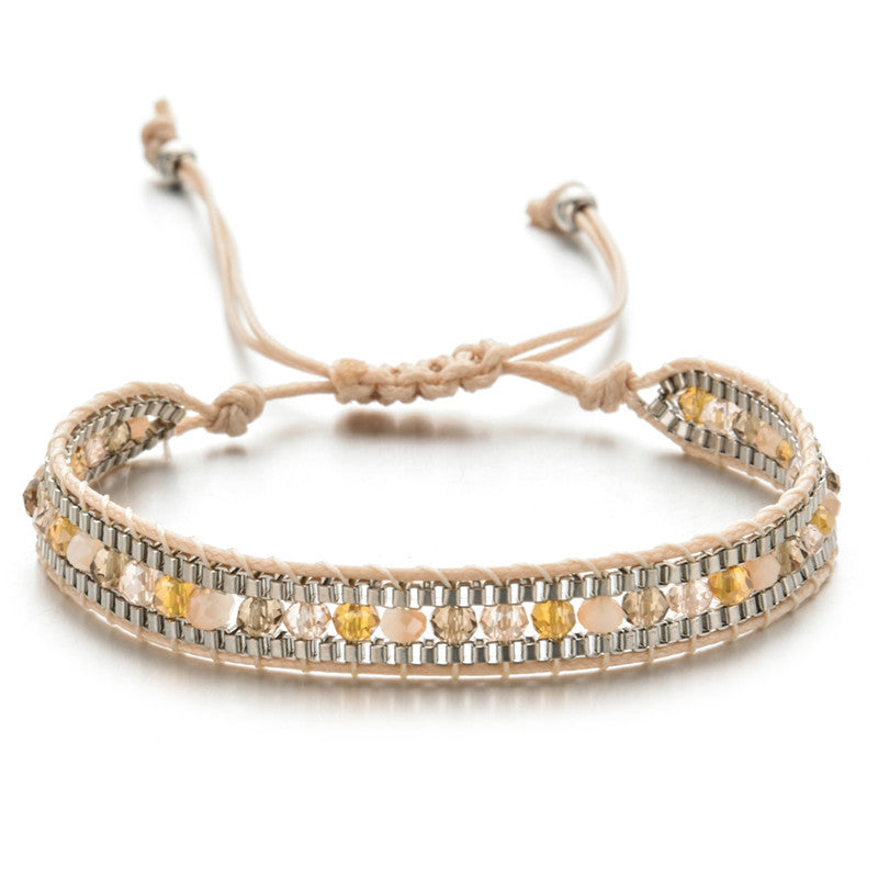 Wholesale Handwoven Vintage Ethnic Style Diamond Bracelet
