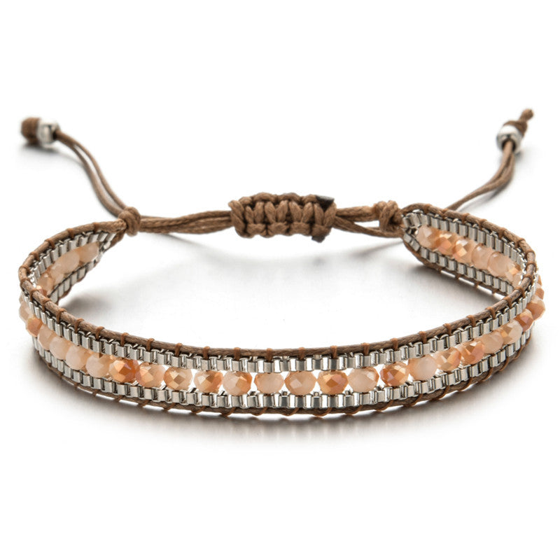 Wholesale Handwoven Vintage Ethnic Style Diamond Bracelet