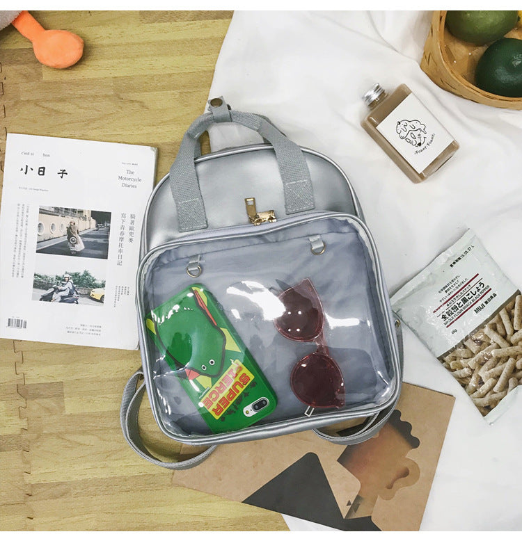 Mochila de bolsa de mensajero transparente de color caramelo de PVC al por mayor