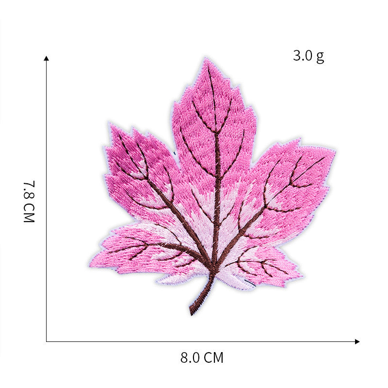 Wholesale Cartoon Maple Leaf Embroidered Fabric Patch Badge