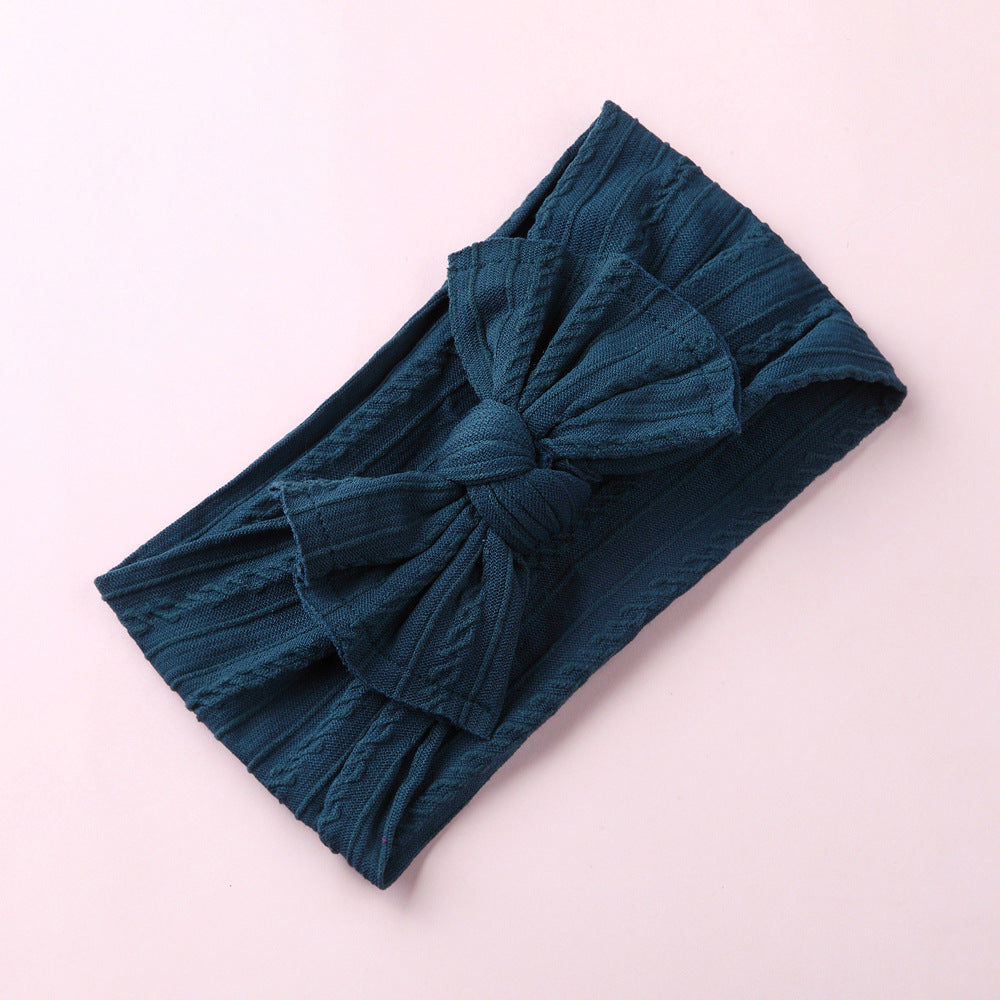 Wholesale Nylon baby elastic jacquard wide bow headband
