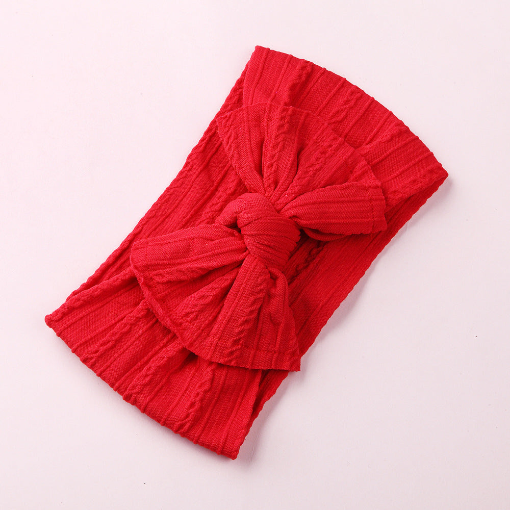 Wholesale Nylon baby elastic jacquard wide bow headband