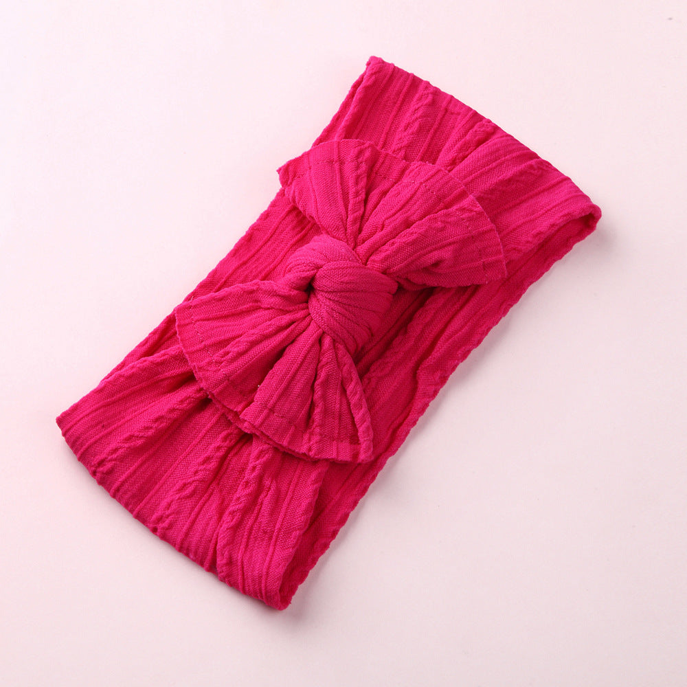 Wholesale Nylon baby elastic jacquard wide bow headband
