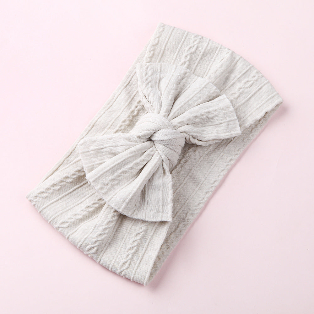 Wholesale Nylon baby elastic jacquard wide bow headband