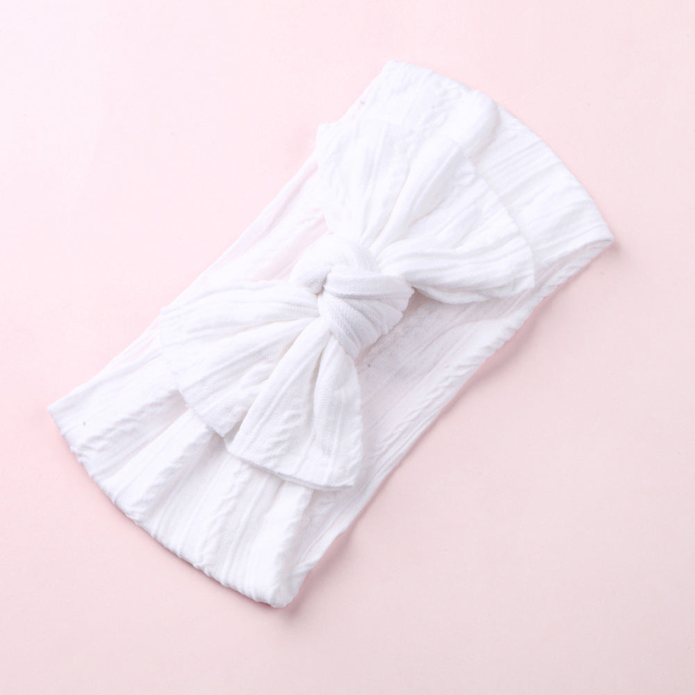 Wholesale Nylon baby elastic jacquard wide bow headband