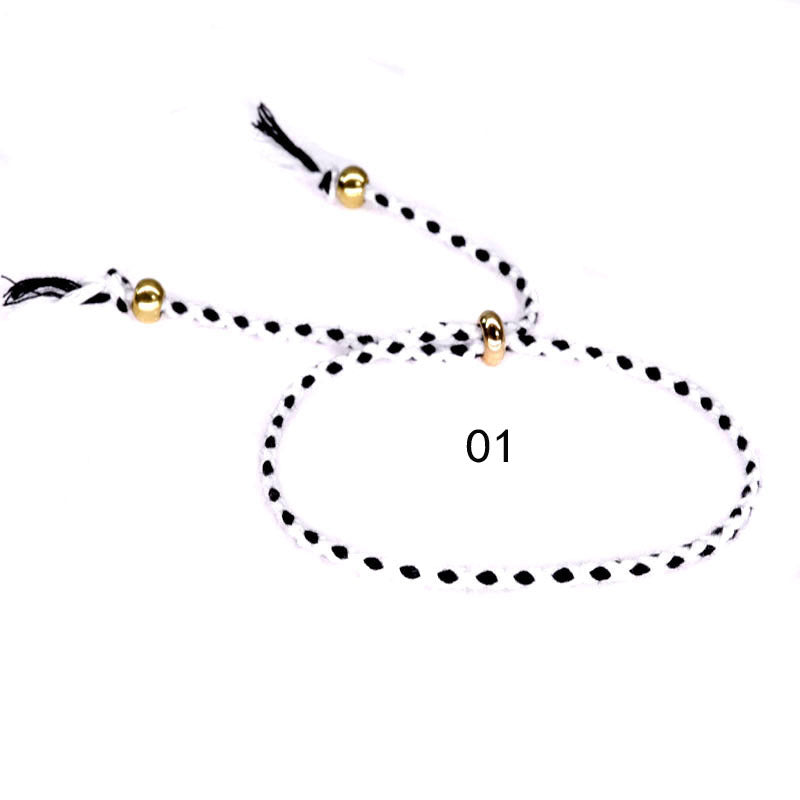 Pulsera de algodón colorido de borde de cobre de cobre al por mayor