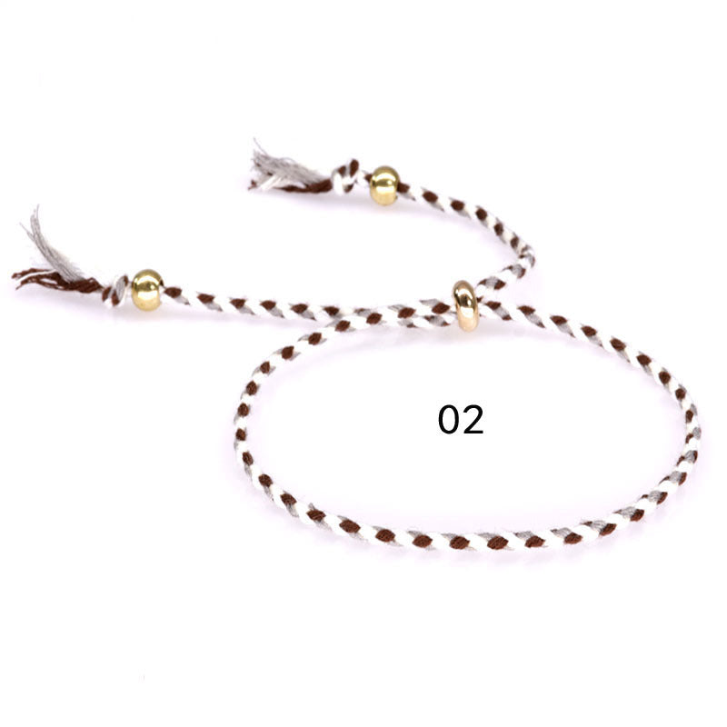 Pulsera de algodón colorido de borde de cobre de cobre al por mayor