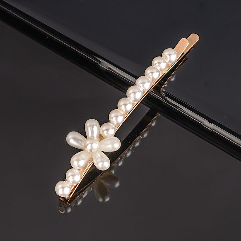 Wholesale Love Pearl Bow Line Hair Clips