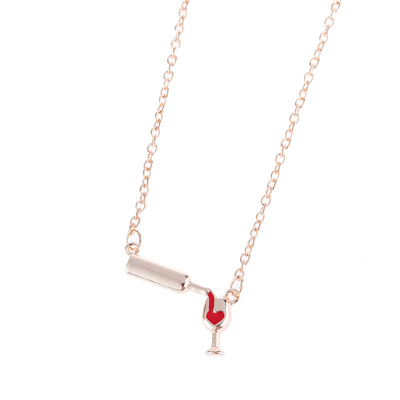 Wholesale Love Red Wine Bottles, Cups, Alloy Necklaces