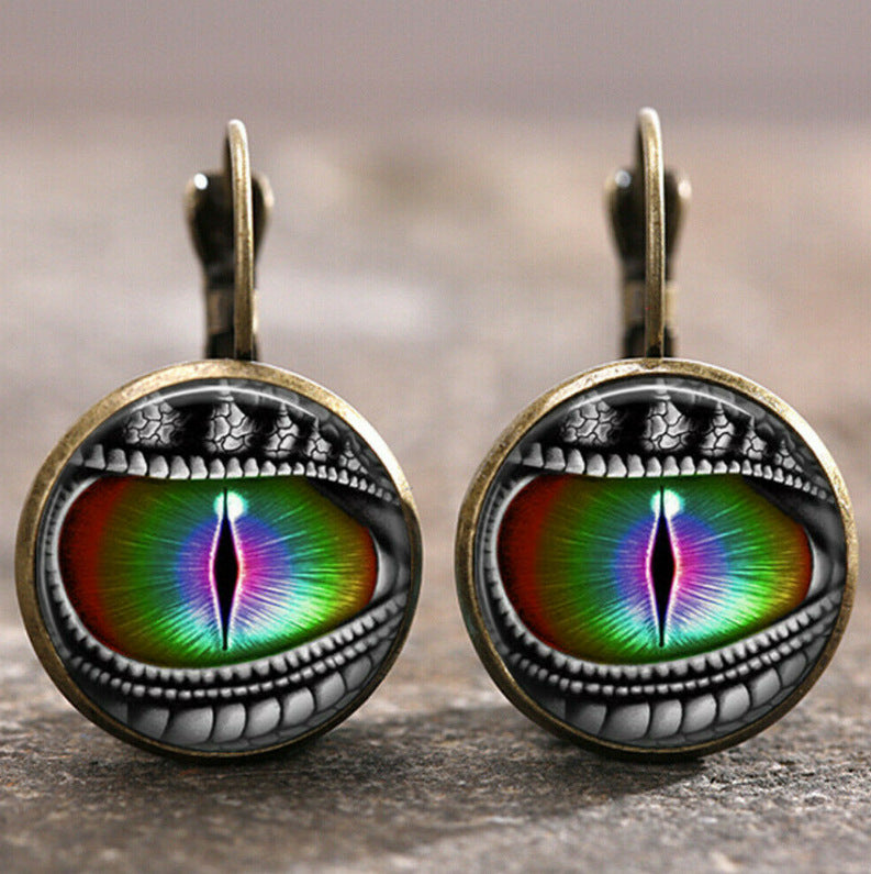 Wholesale Colorful Time Gem Moon Angel Earrings