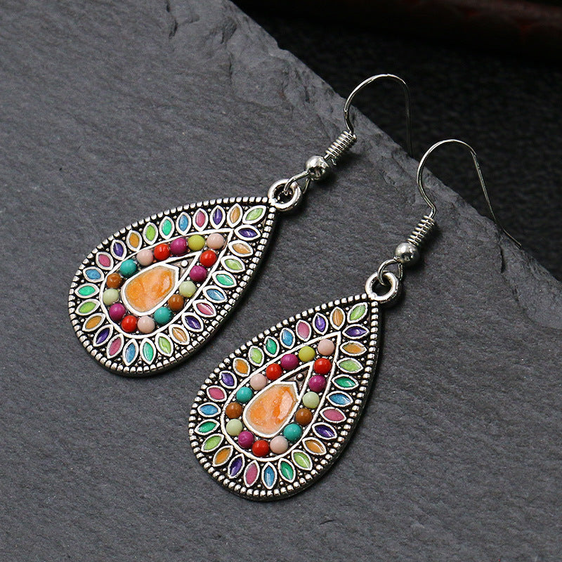 Wholesale Water Drop Alloy Set Earrings
