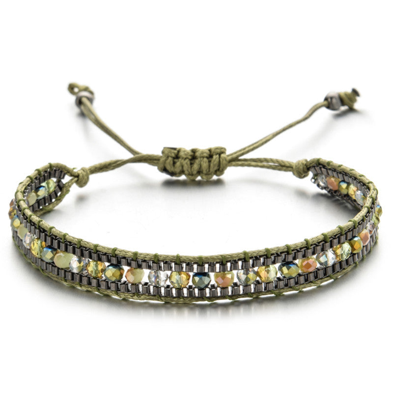 Wholesale Handwoven Vintage Ethnic Style Diamond Bracelet