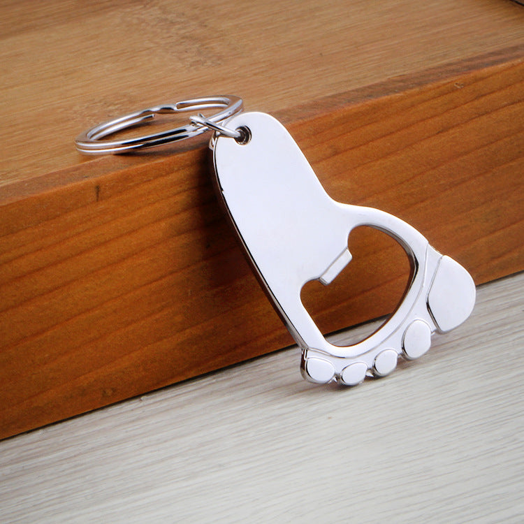 Wholesale Small Foot Metal Bottle Opener Key Ring