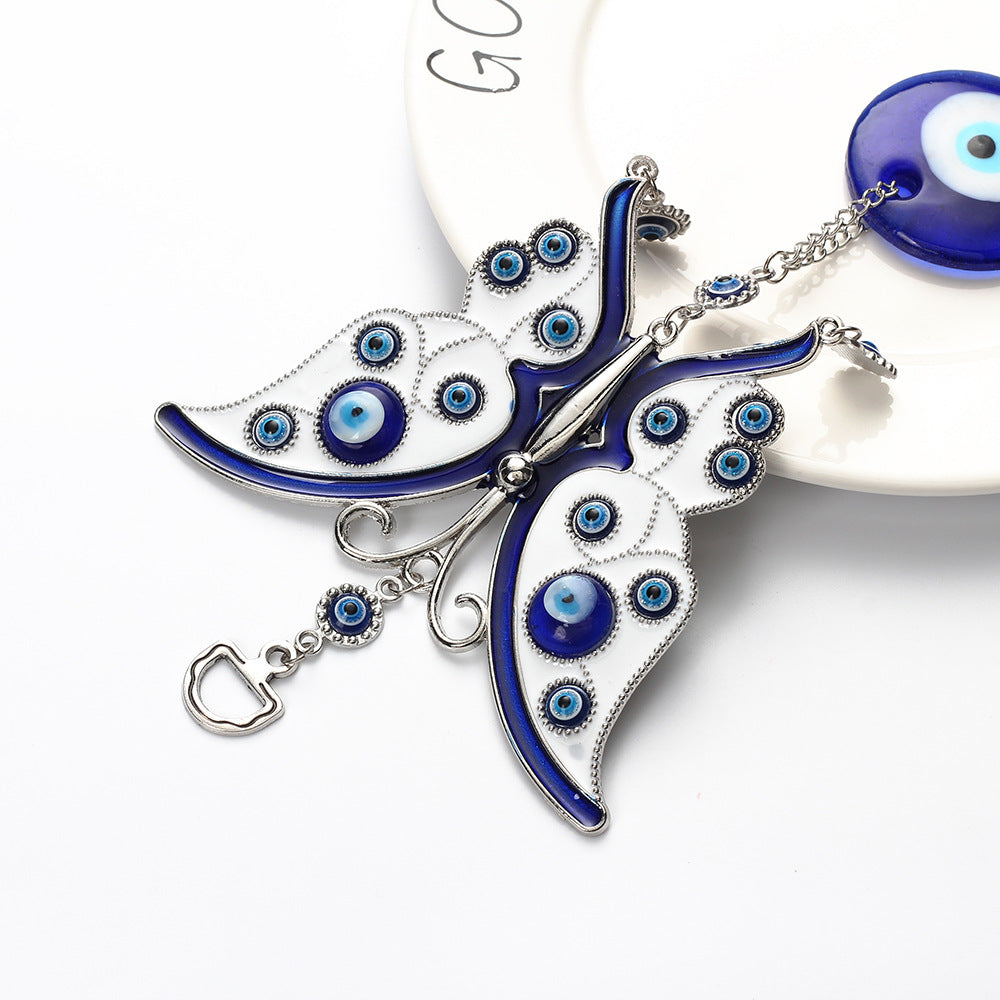 Wholesale Alloy Blue Butterfly Keychains