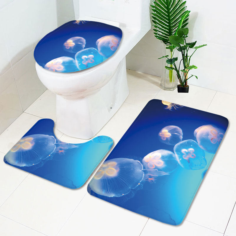 Wholesale Sea World Toilet Set Three-piece Bath Kitchen Non-slip Carpet