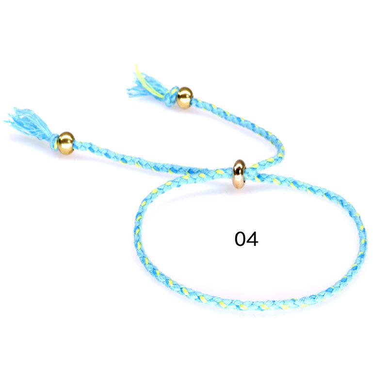 Pulsera de algodón colorido de borde de cobre de cobre al por mayor