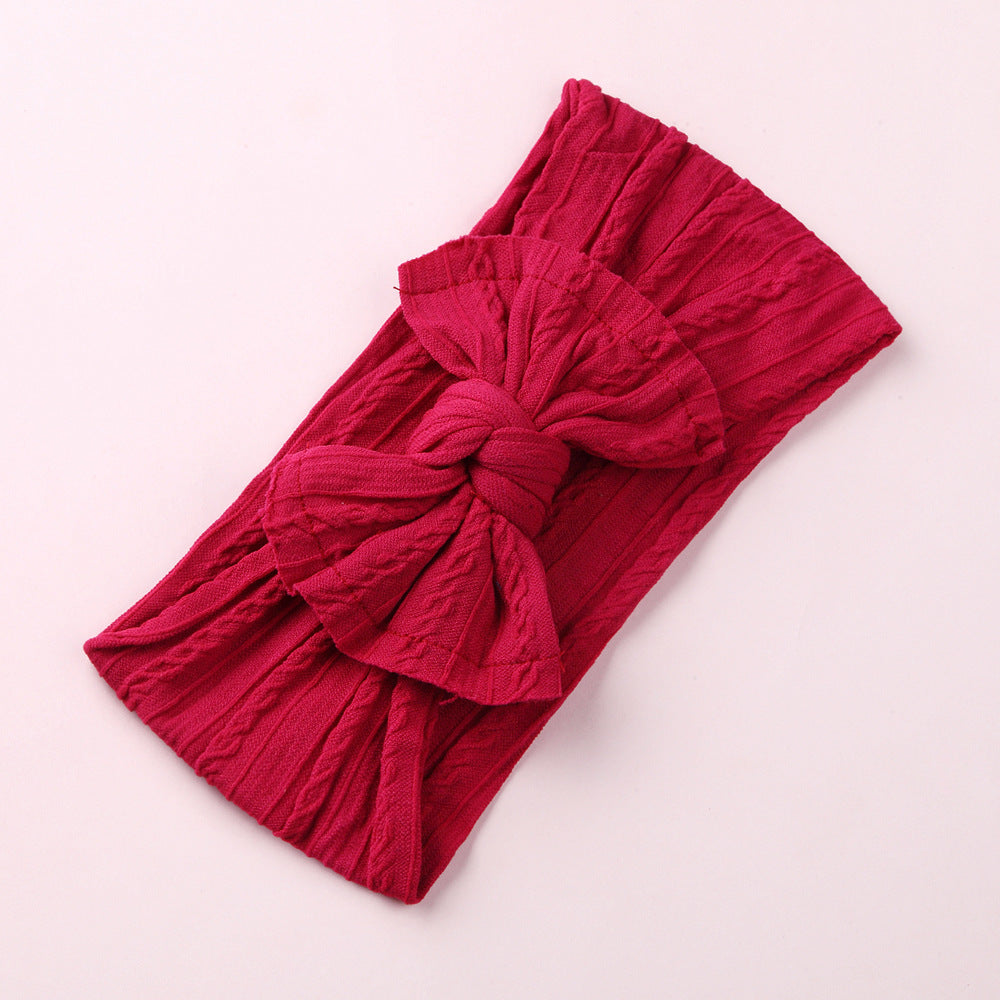 Wholesale Nylon baby elastic jacquard wide bow headband