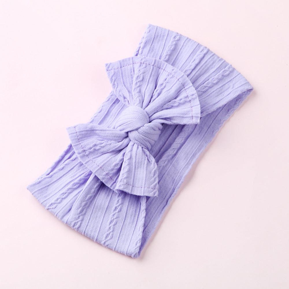 Wholesale Nylon baby elastic jacquard wide bow headband