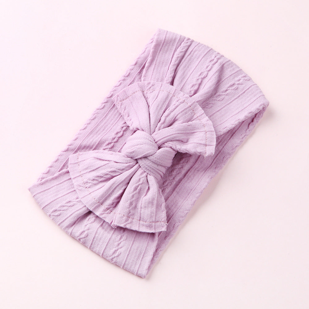 Wholesale Nylon baby elastic jacquard wide bow headband