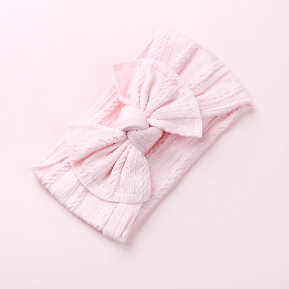 Wholesale Nylon baby elastic jacquard wide bow headband
