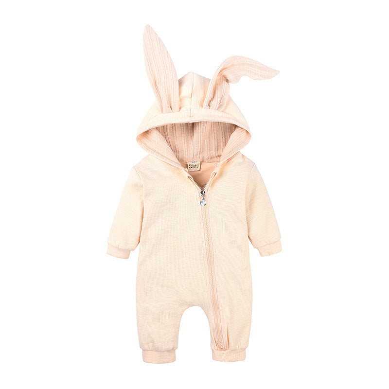 Wholesale Big Eared Rabbit Jumpsuit Hooded Zipper Baby Clothes