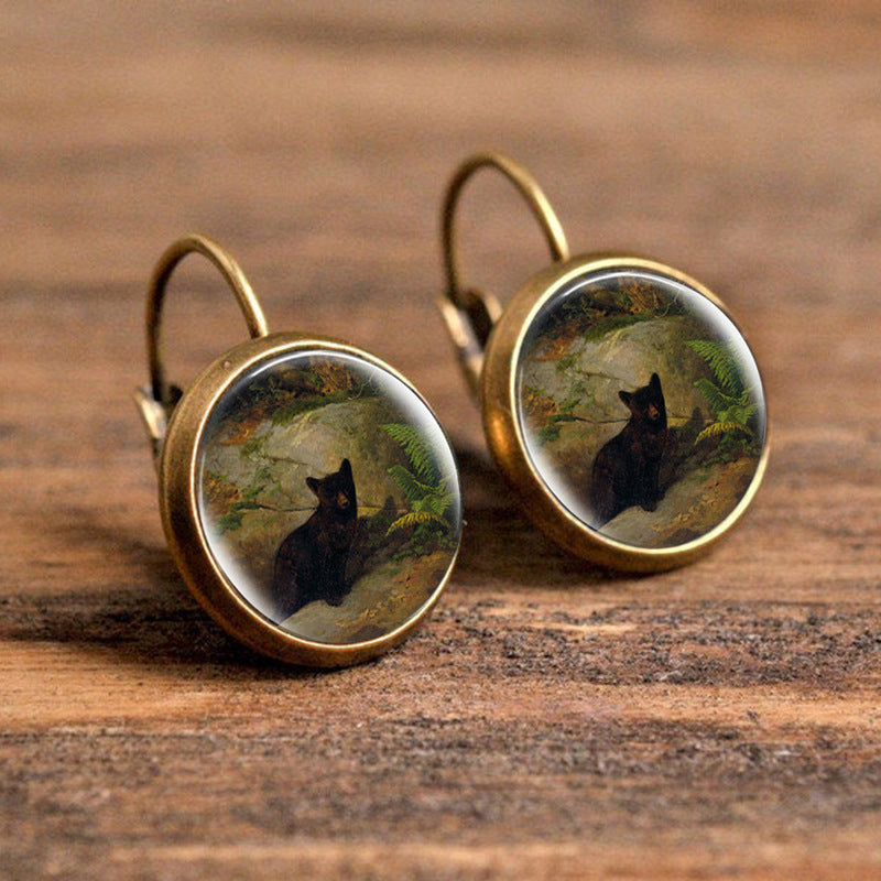 Wholesale Time Gem Animal Pattern Earrings