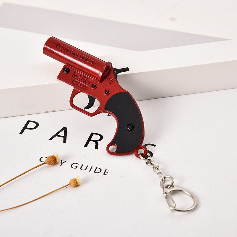 Wholesale Metal Keychain Edge Accessories Smoke Bomb Hand Cannon Oil Tank Survival Gift Pendant Office Culture Educational Sup