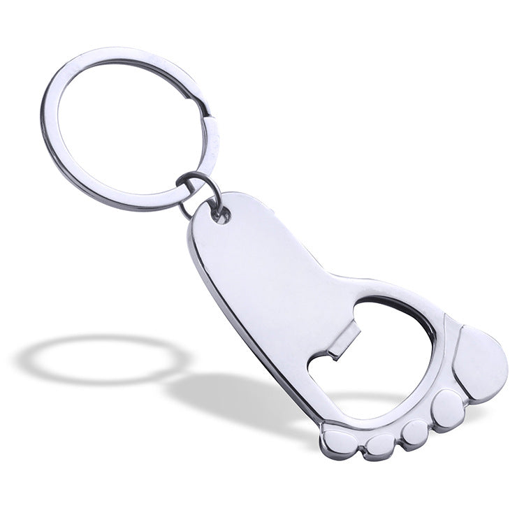 Wholesale Small Foot Metal Bottle Opener Key Ring